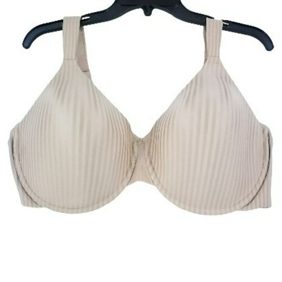 Playtex Perfectly Smooth Full Figure Underwire Bra Size 44DD Nude Stripe - Picture 1 of 6